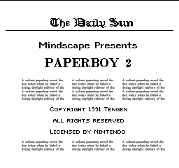 Paperboy 2 (USA) Title Screen